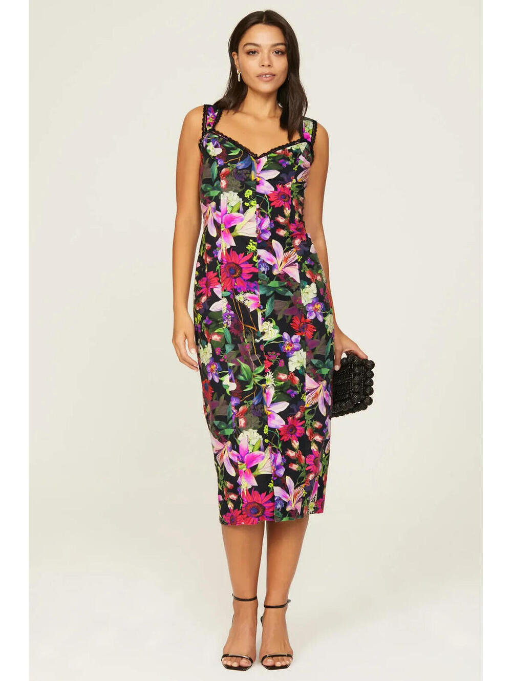 Marchesa Notte Botanical Midi Dress Size 14 - Picture 2 of 9